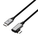 Cable Trenzado USB-C a USB-C con Conector en L