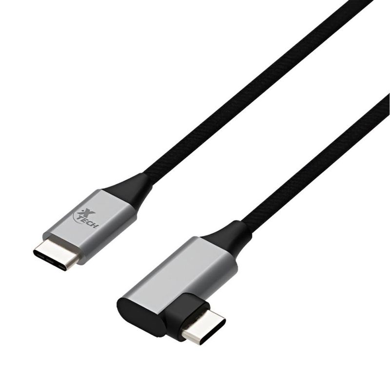 Cable Trenzado USB-C a USB-C con Conector en L