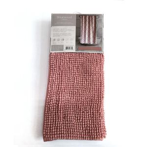 Set de 14 Piezas Cortina con Ganchos y Alfombra Ladrillo