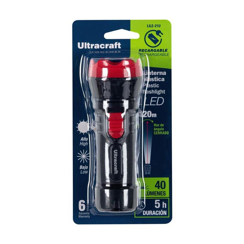 Linterna de Mano Recargable LED 40 Lm