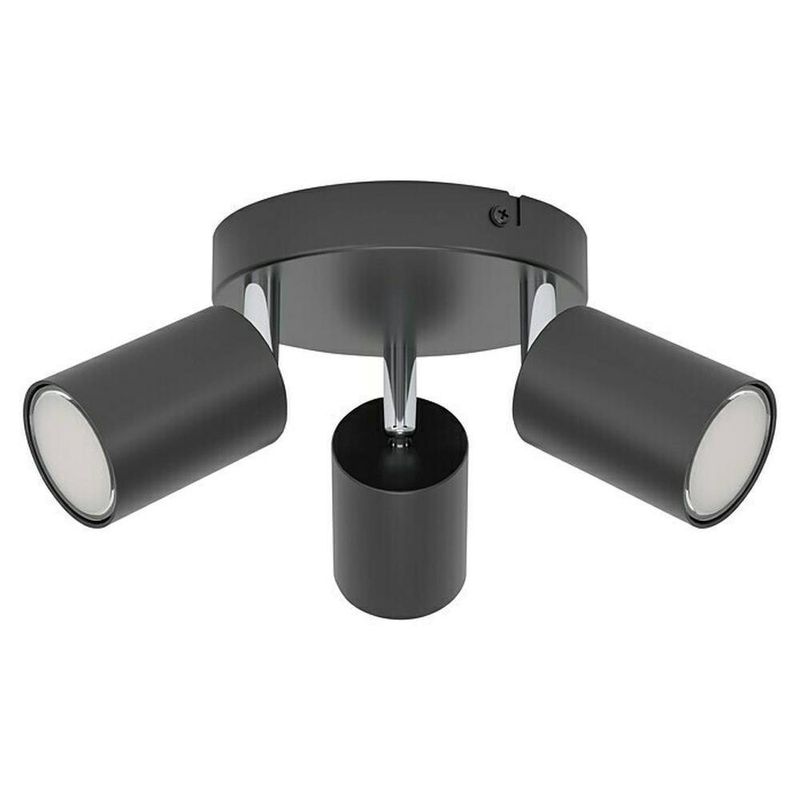 Lámpara Spot Reciso Negra de 3 Luces