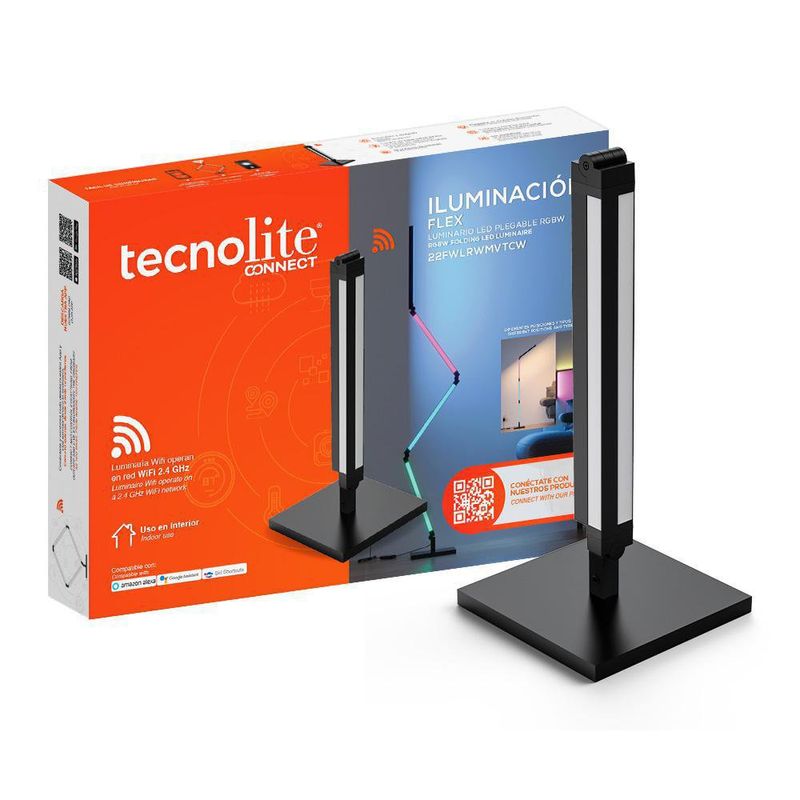 Lámpara de Pie/Pared Plegable Inteligente WiFi 22 W Luz RGB + Blanca