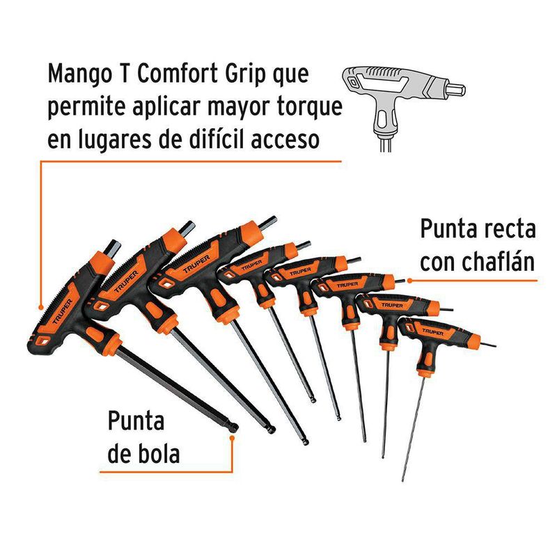 Juego De Llaves Allen Extralargas 8 Pzas - Truper