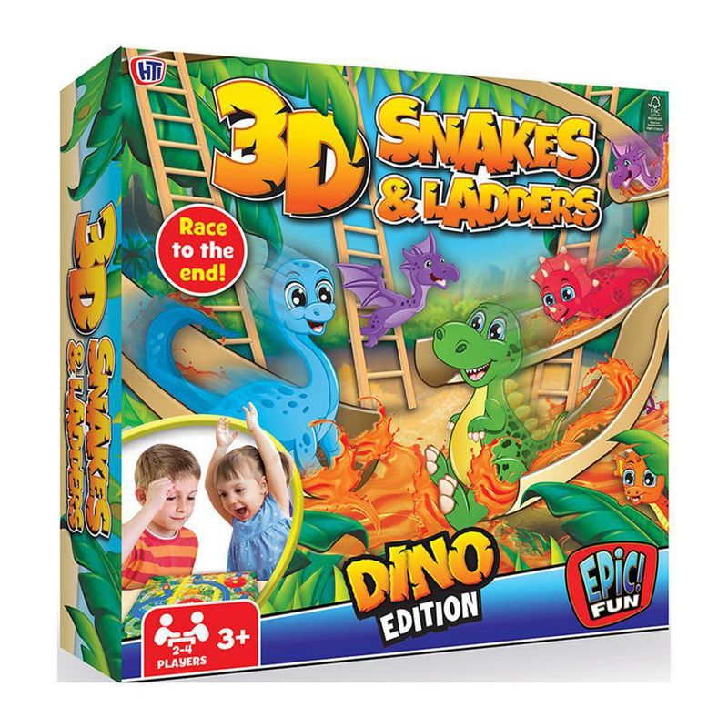 Juego De Mesa 3D Escaleras Y Serpientes Dino Edition - Boing Toys