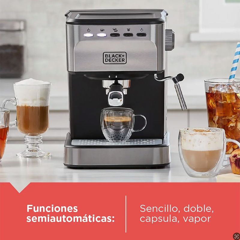 Máquina de Espresso Semiautomática de 20 Bares y 1.5L