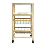 Carrito Organizador de Madera con Ruedas 3 Niveles
