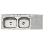 Lavatrastos de Sobre Poner con Dos Fosas