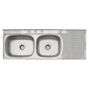 Lavatrastos de Sobre Poner con Dos Fosas