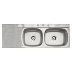 Lavatrastos de Sobreponer con Dos Fosas