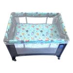 Corral con Cambiador Celeste con Diseño Cohete