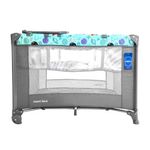 Corral con Cambiador Celeste con Diseño Cohete