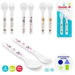 Set de Cuchara y Tenedor Blanco para Bebé