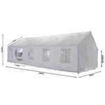 Toldo para Exterior Fiesta de Polietileno con Techo y Paredes Color Blanco de 5 x 10 Metros