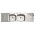 Lavatrastos de Acero Inoxidable 2 Fosas con Doble Escurridor