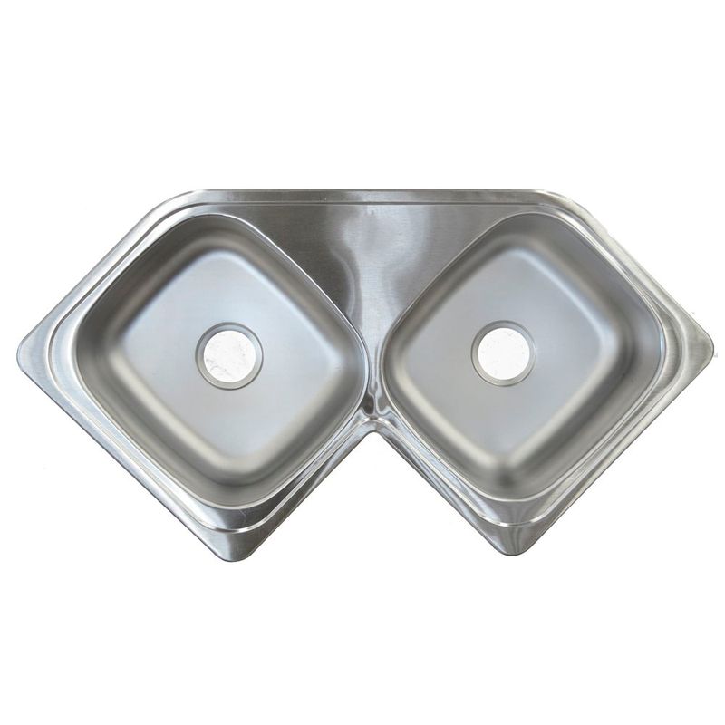 Lavatrastos de Acero Inoxidable Esquinero Empotrable