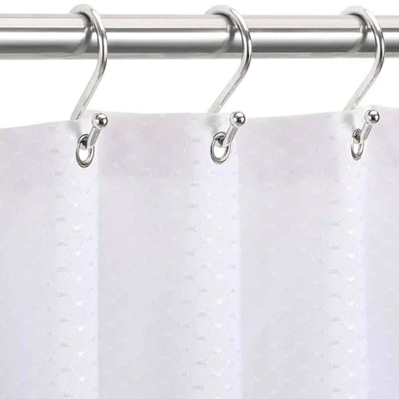 Set de 12 Ganchos Cromados en S para Cortina