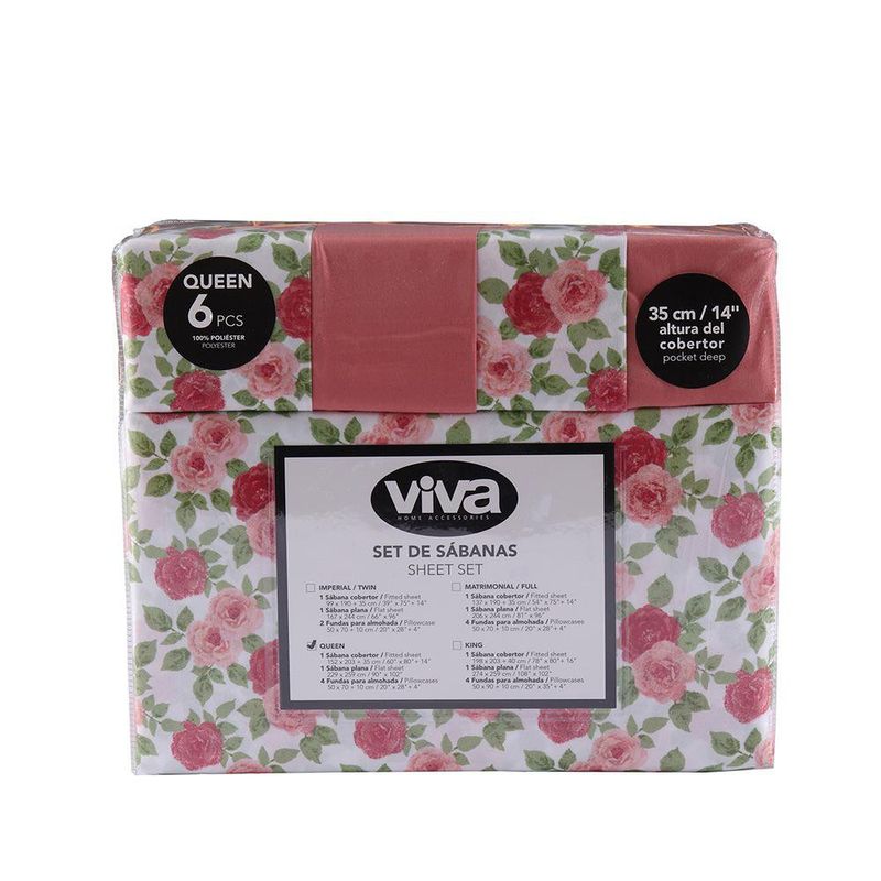 Set de Sábanas Queen 6 Pzas Diseños Surtidos