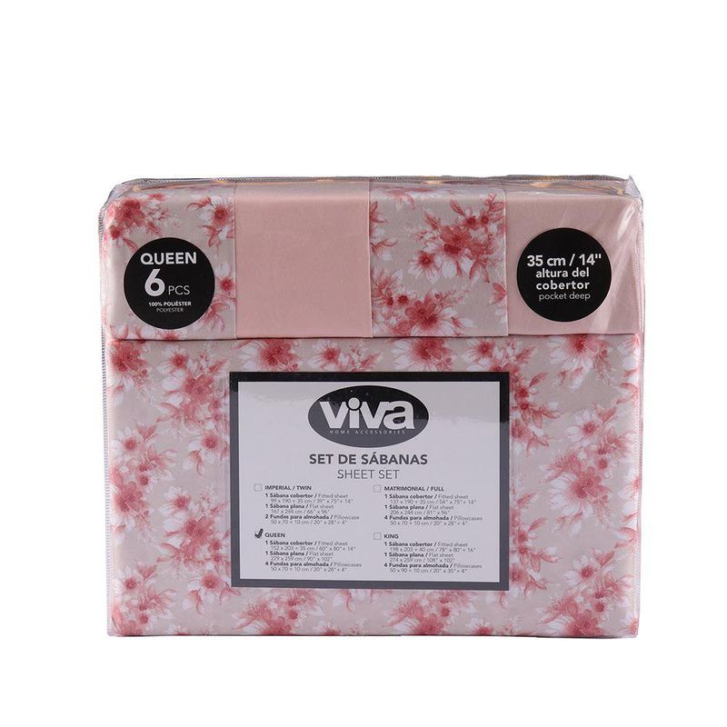 Set de Sábanas Queen 6 Pzas Diseños Surtidos
