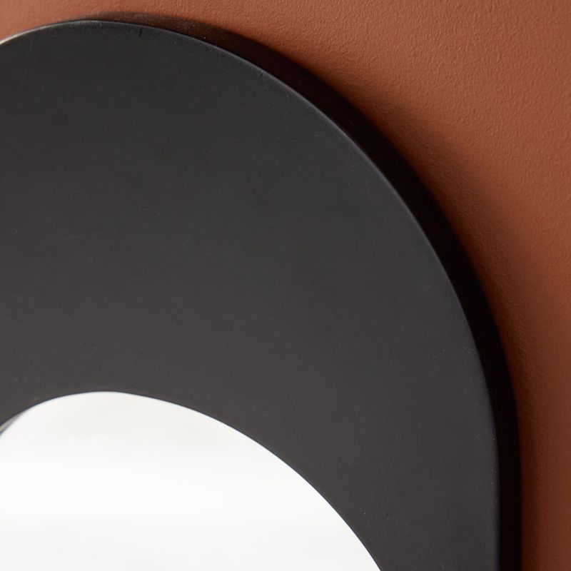 Espejo de Pared Ovalado de Madera Negro