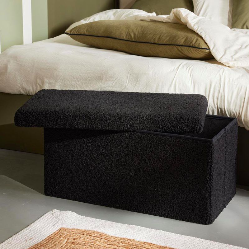 Banca Plegable con Almacenamiento Negro