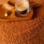 Taburete Plegable Redondo con Almacenamiento Caramelo