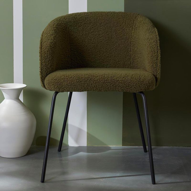 Silla Louie Tapizada Verde Olivo