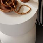 Taburete Auxiliar Redondo de Metal Beige