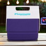 Hielera Mini Retro Blanco y Morado 6 L