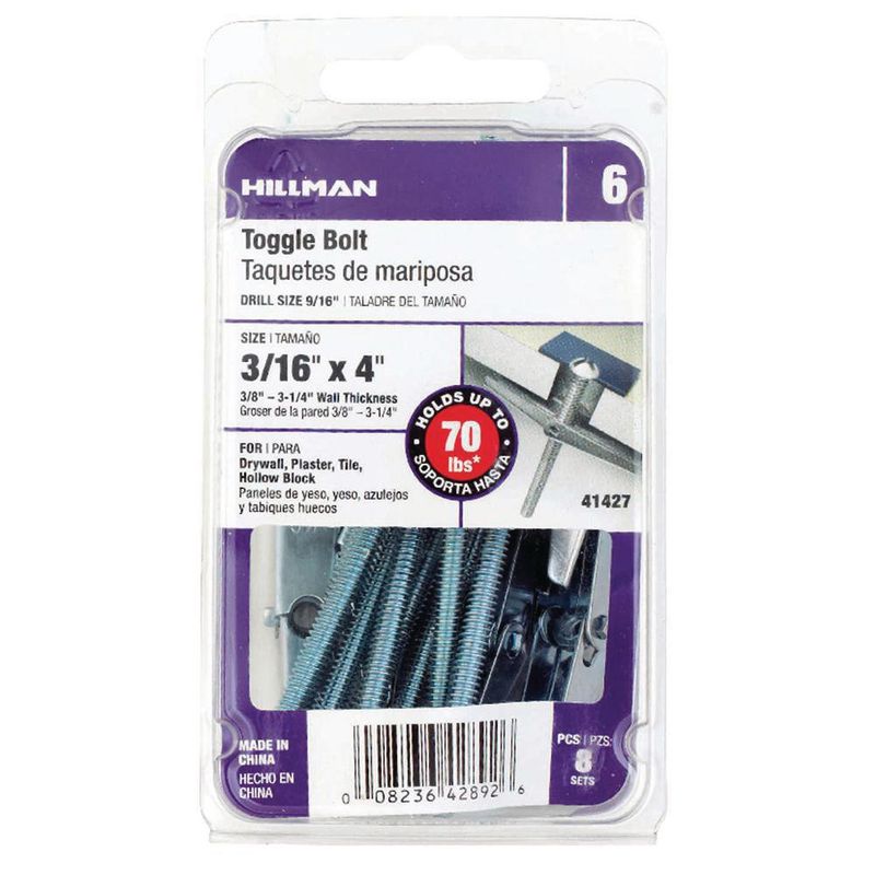 Set de 10 Juegos de Tornillos con Tuerca de Mariposa 1/4x4 Plg