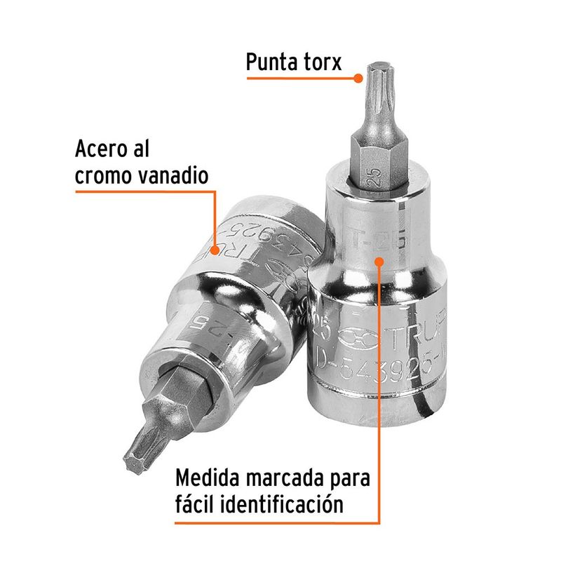 Dado Punta Torx T-25 Cuadro 1/2 Plg