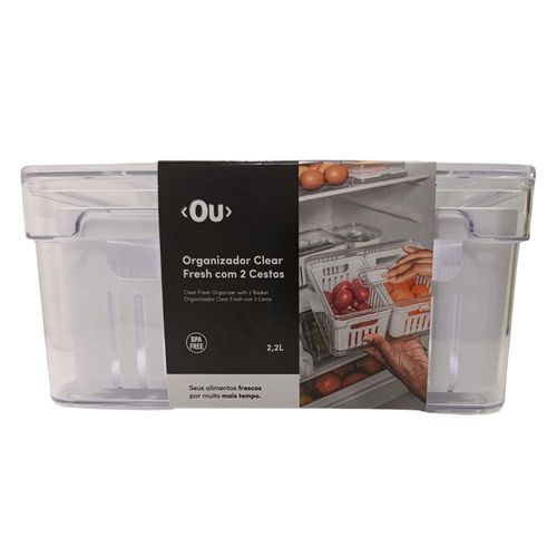 Organizador Fresh con 2 Canastas Transparente