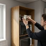 Gabinete Torre Toscana para 2 Hornos de Cocina 80 x 51.6 x 230 cm Café y Crema