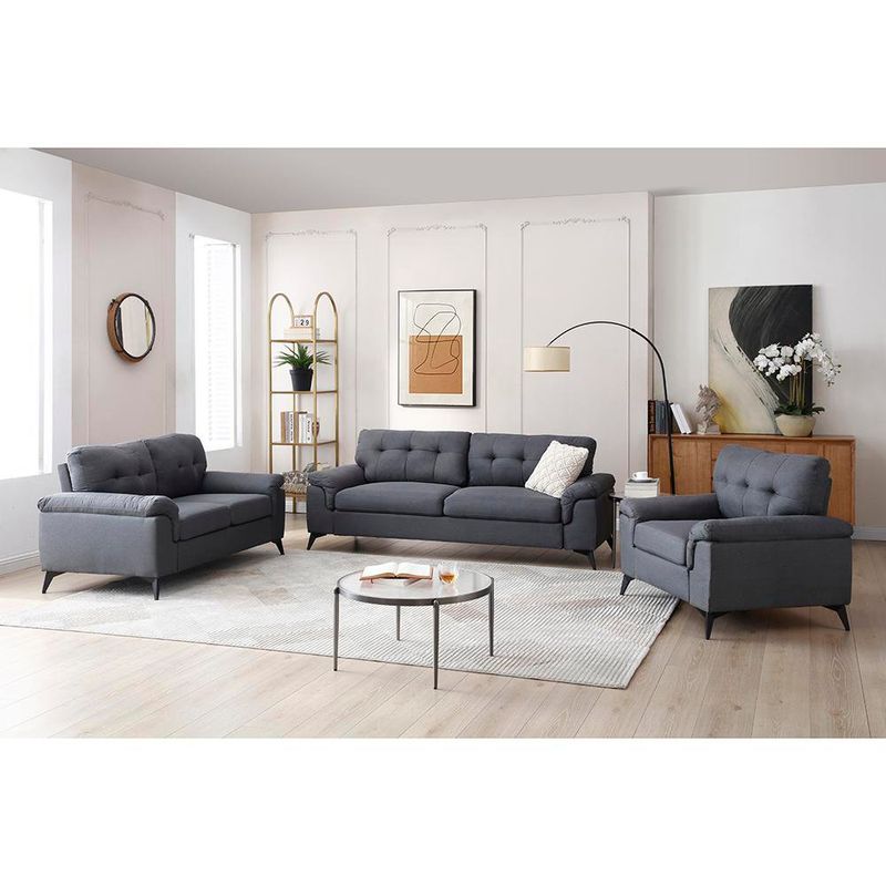 Set de Sala Everest 3+2+1 Gris Oscuro