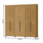 Armario Ita de 6 Puertas Color Café Textura Acanalada 47 x 230 x 223 Cm