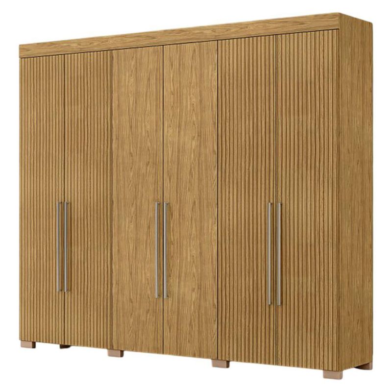 Armario Ita de 6 Puertas Color Café Textura Acanalada 47 x 230 x 223 Cm