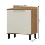 Gabinete Base Toscana Café y Crema de 2 Puertas 80 x 51.6 x 91.7 cm para Cocina