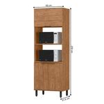 Gabinete Torre Toscana para 2 Hornos Color Café de 80 x 51.6 x 230 cm