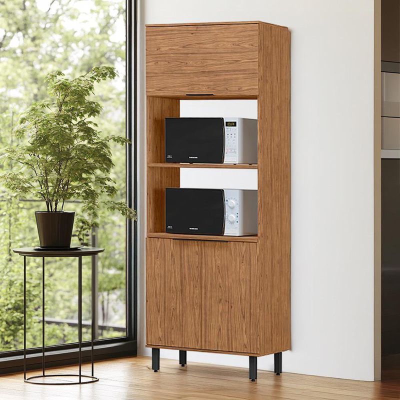 Gabinete Torre Toscana para 2 Hornos Color Café de 80 x 51.6 x 230 cm