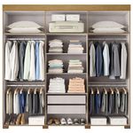 Armario Ita de 6 Puertas Color Crema con Acabado Madera 47 x 230 x 223 Cm