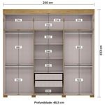 Armario Ita de 6 Puertas Color Crema con Acabado Madera 47 x 230 x 223 Cm