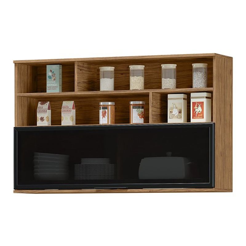 Gabinete Aéreo Toscana Café y Crema de 1 Puerta 120 x 29 x 74 cm para Cocina