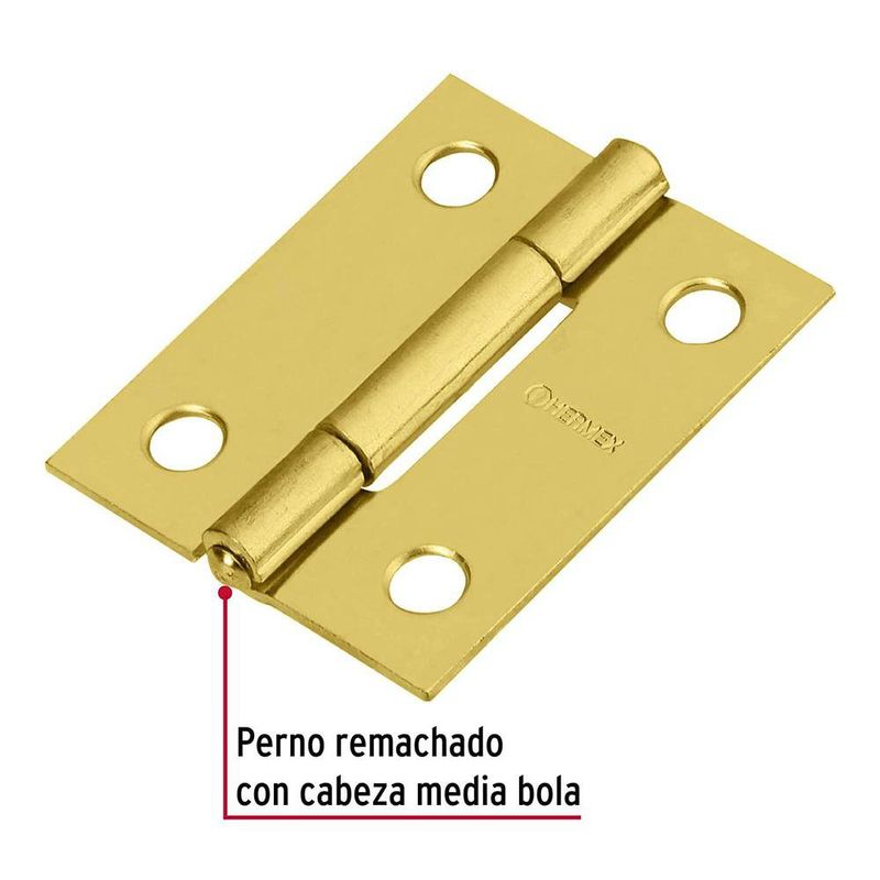 Bisagra de Acero Latonado 1 1/2 Plg
