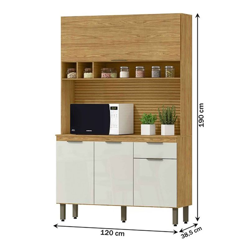 Gabinete Liz Color Café y Crema para Cocina de 120 x 39 x 190 cm
