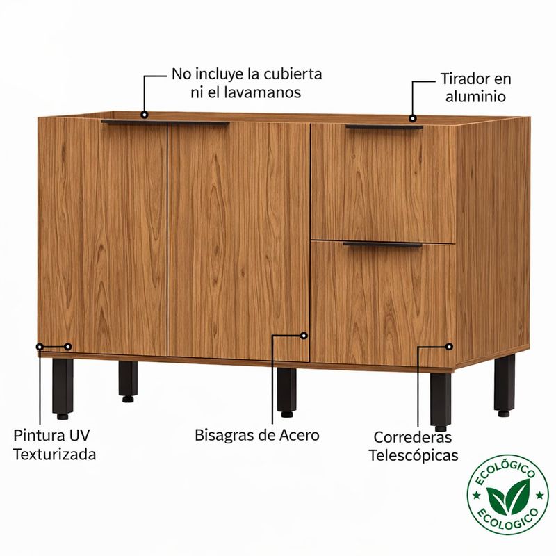 Gabinete Base Toscana Café 2 Puertas