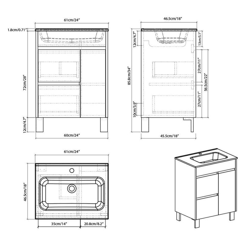 Mueble con Lavamanos Grace Oak