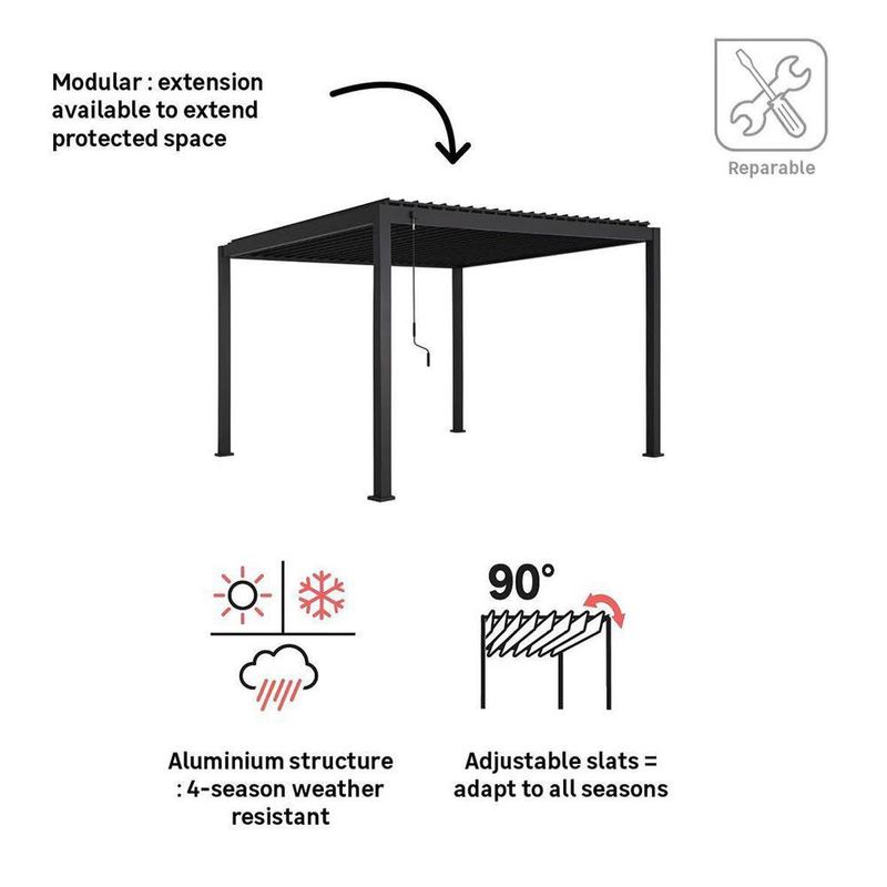 Pérgola Bioclimática de Aluminio Modus de 3.6 Metros