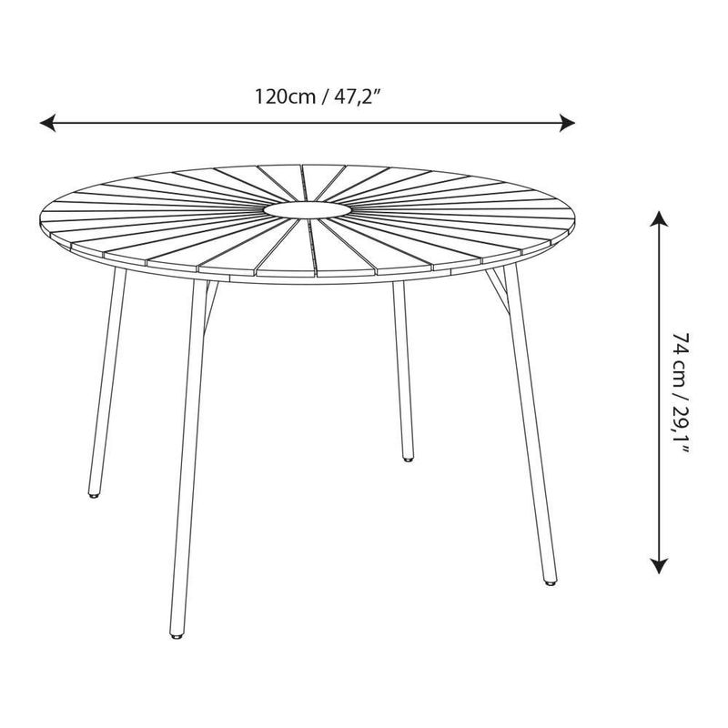 Mesa Redonda Atlas de Madera de Acacia