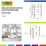 Mesa de Noche Infantil con Diseño de Lápices