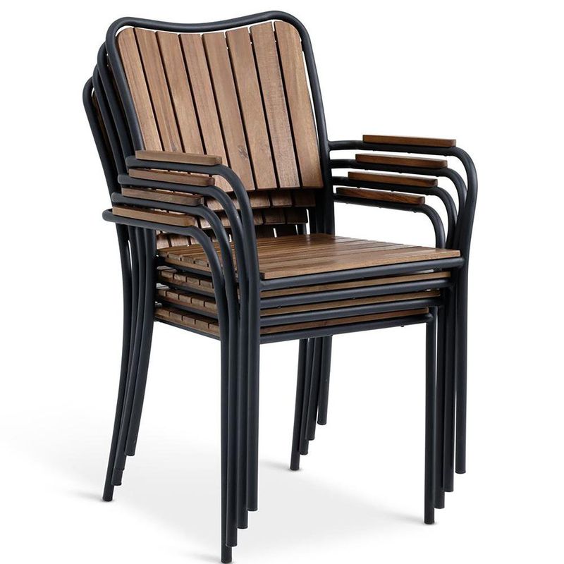 Silla Atlas con Brazos de Madera de Acacia