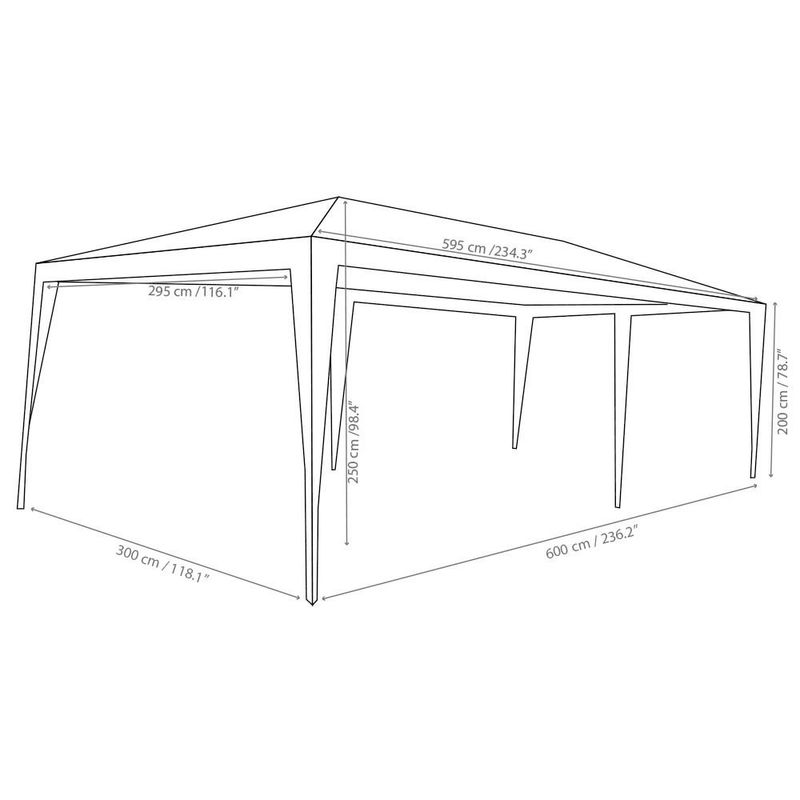 Toldo Armable Blanco de 3 x 6 x 2.5 Metros